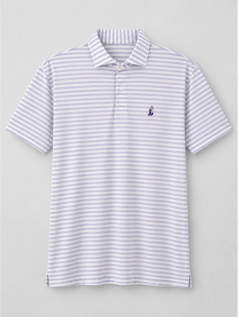 Peter Millar Crown Crafted Men's L Pima Cotton Lilac Stripe Golf Polo